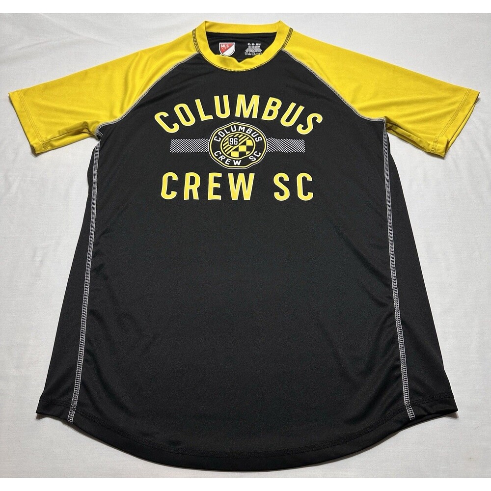 Columbus Crew Shirt Mens Medium Black Yellow MLS Ohio Soccer *READ FLAWS